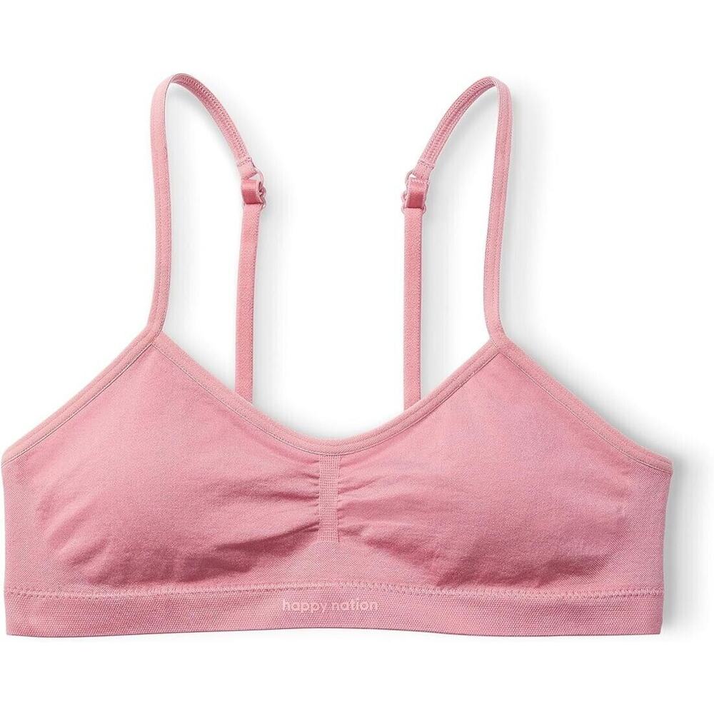 Happy Nation Sports Bra Ruched Seamless (Youth Girls Sz: Small+/ 7-8) Athleisure